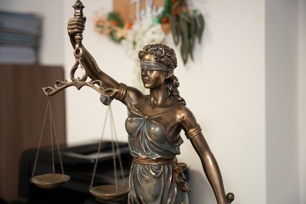 A statue of Lady Justice.