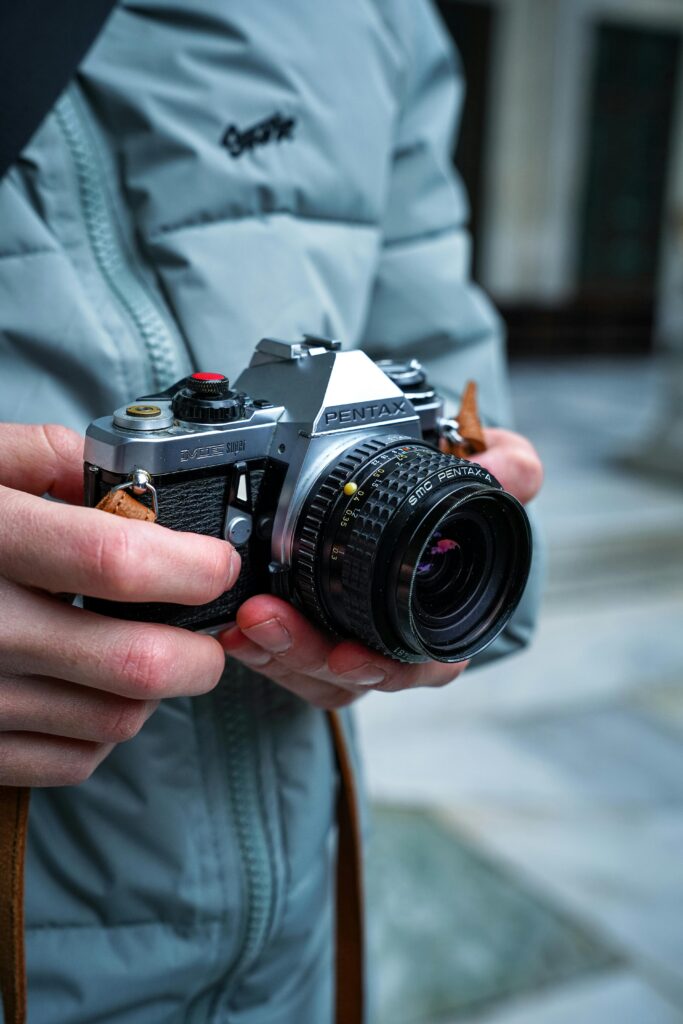 a photographer's camera being used to document a personal injury accident